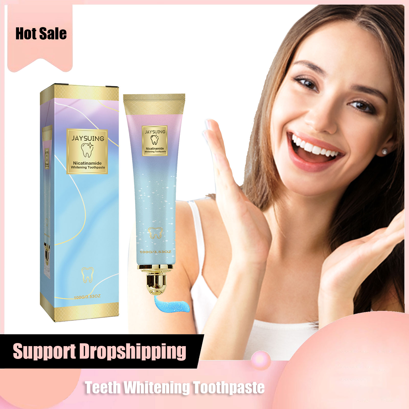 Teeth Whitening Yellow Teeth - Dentifricio sbiancante per denti riduce l'ingiallimento