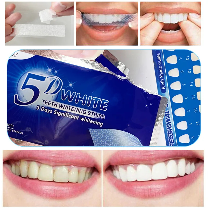 Teeth Whitening Yellow Teeth - 1-12 Pezzi Strisce Sbiancanti 5D per