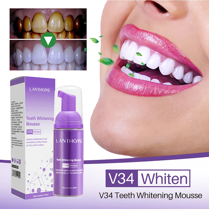 Mousse V34 dentifricio pulizia - Teeth Whitening Uv recensione e prezzo